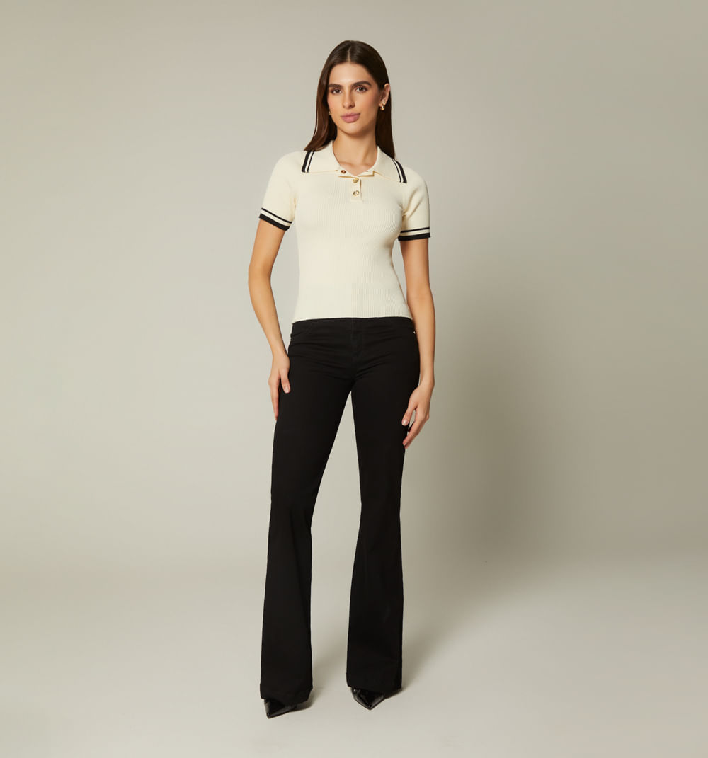 Blusa tejida para mujer  tipo polo