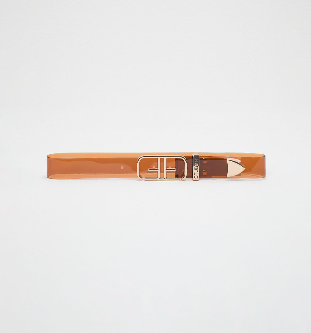 Correa translucida hebilla logo