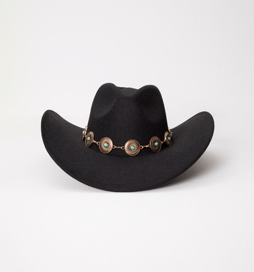 Sombrero wester con banda metalica