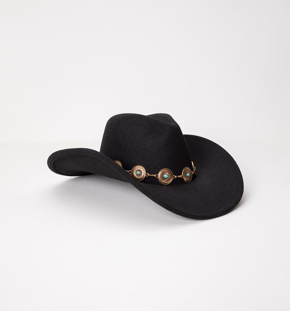 Sombrero wester con banda metalica