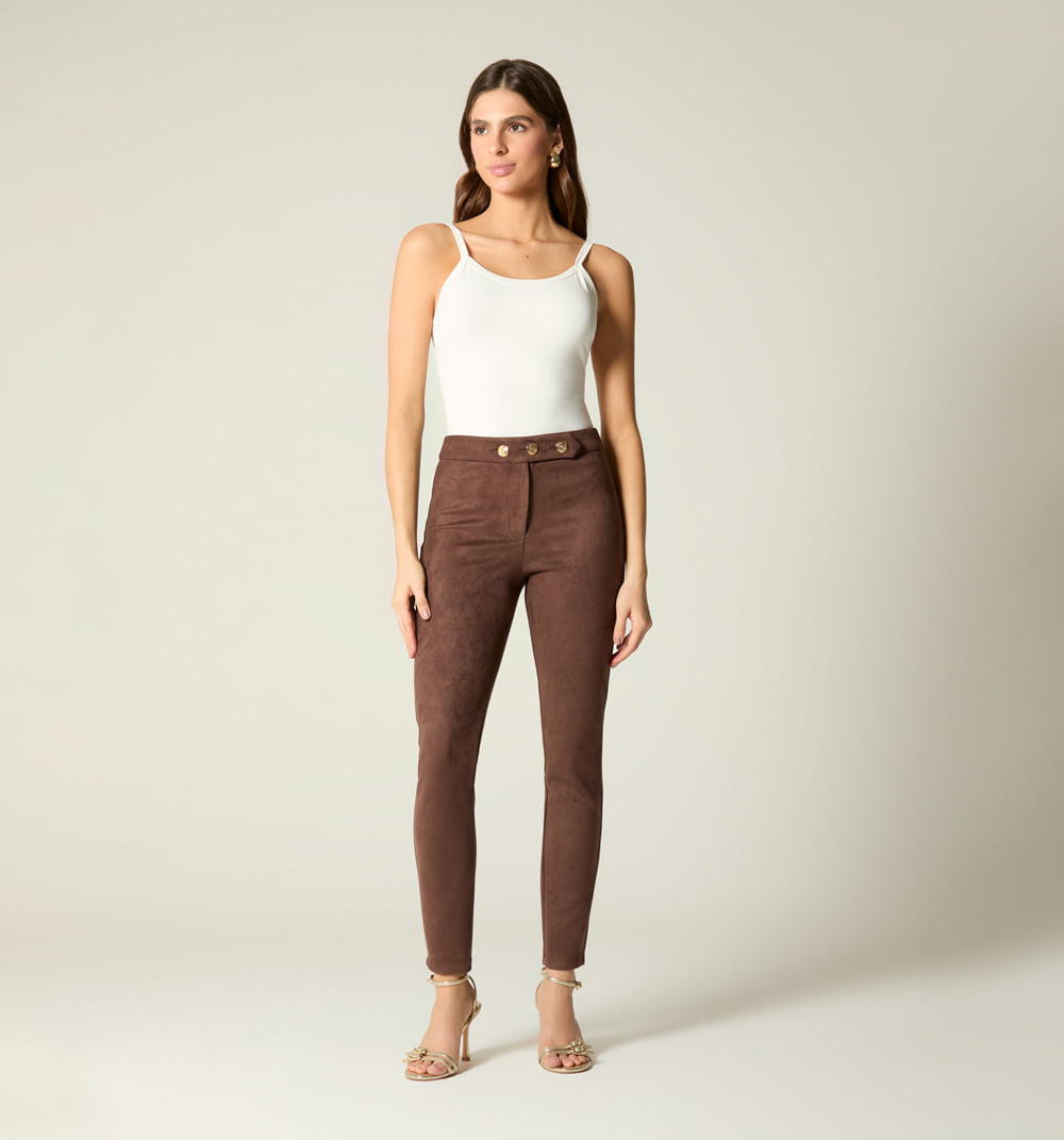 Leggins tiro alto con botones