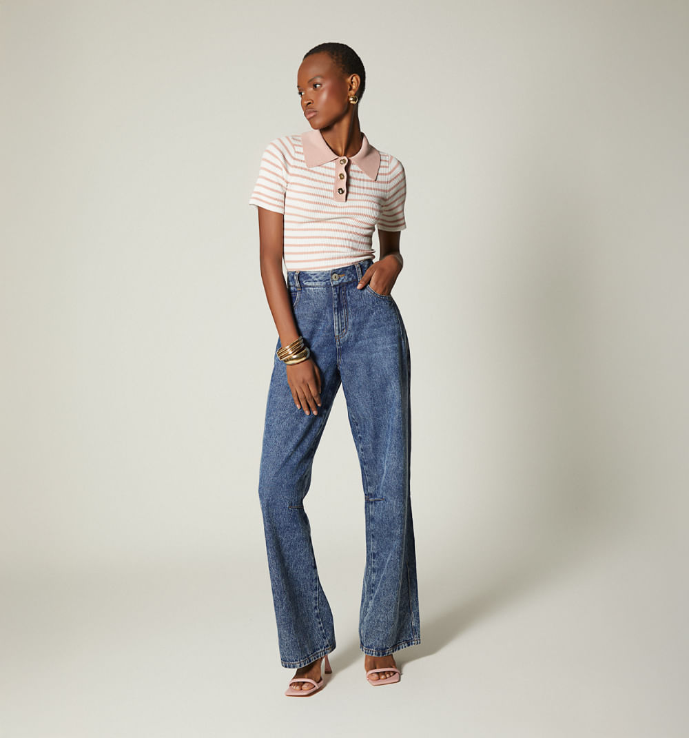 Blusa manga corta tipo polo