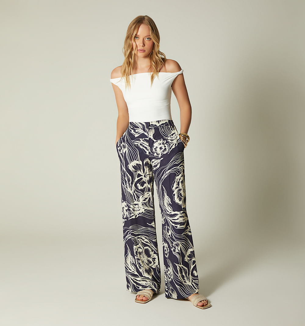 Pantalon palazo estampado