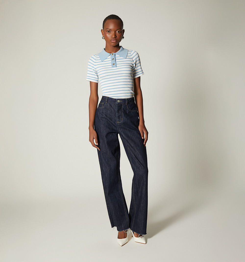 Blusa manga corta tipo polo