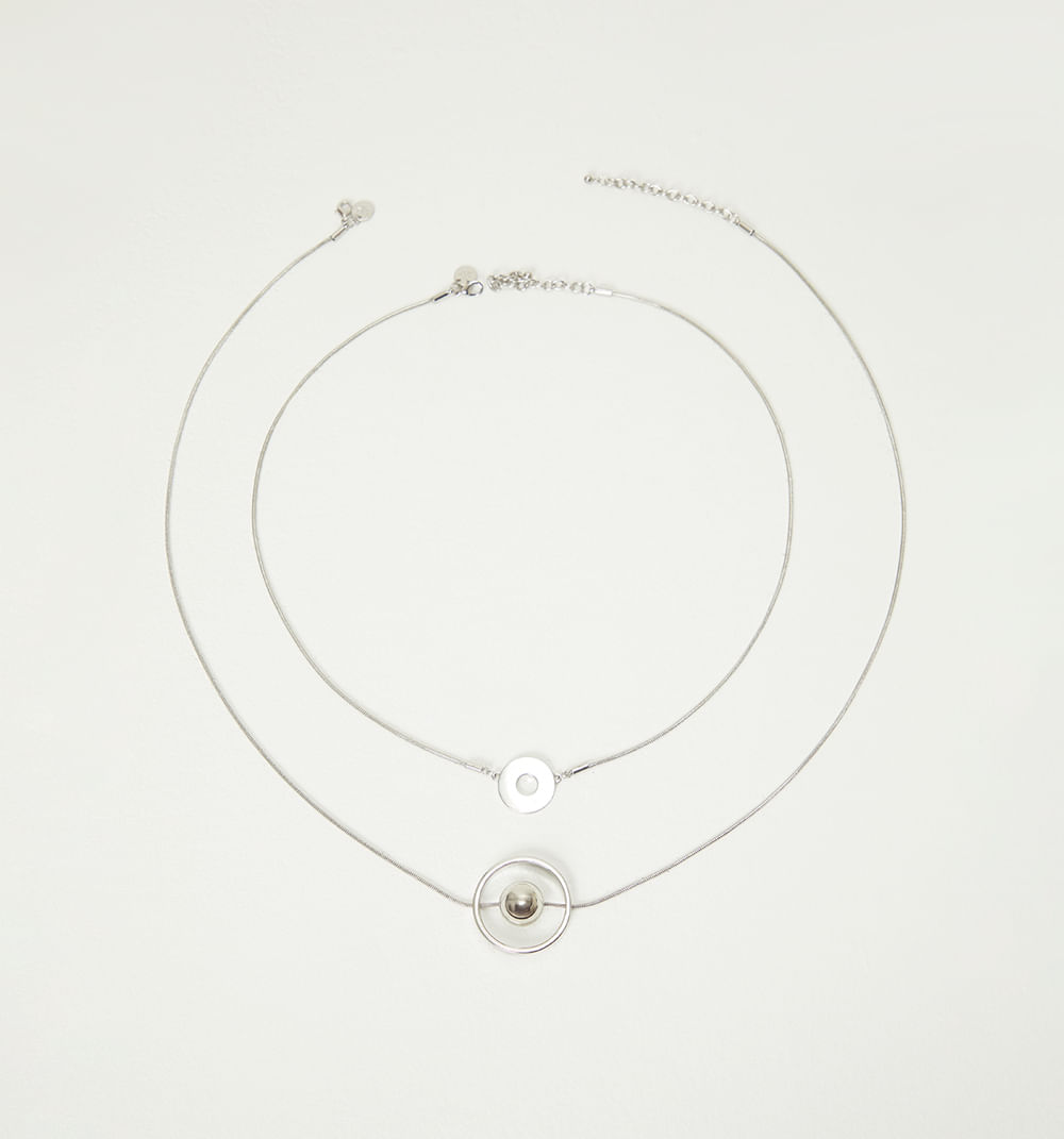 Collar cadena serpiente dijes set x2