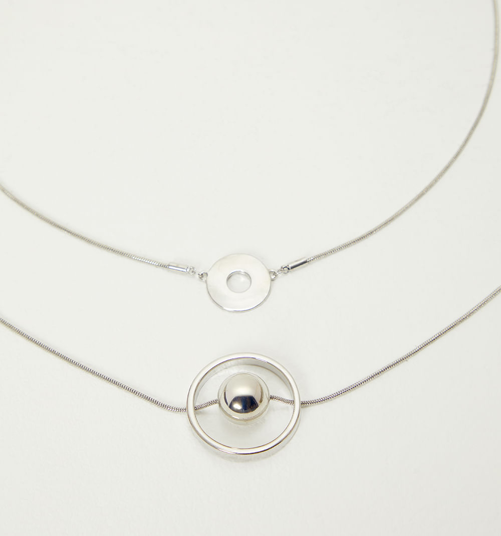 Collar cadena serpiente dijes set x2