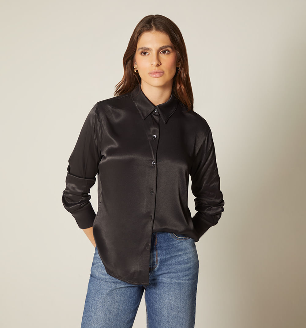 Blusa camisera manga larga