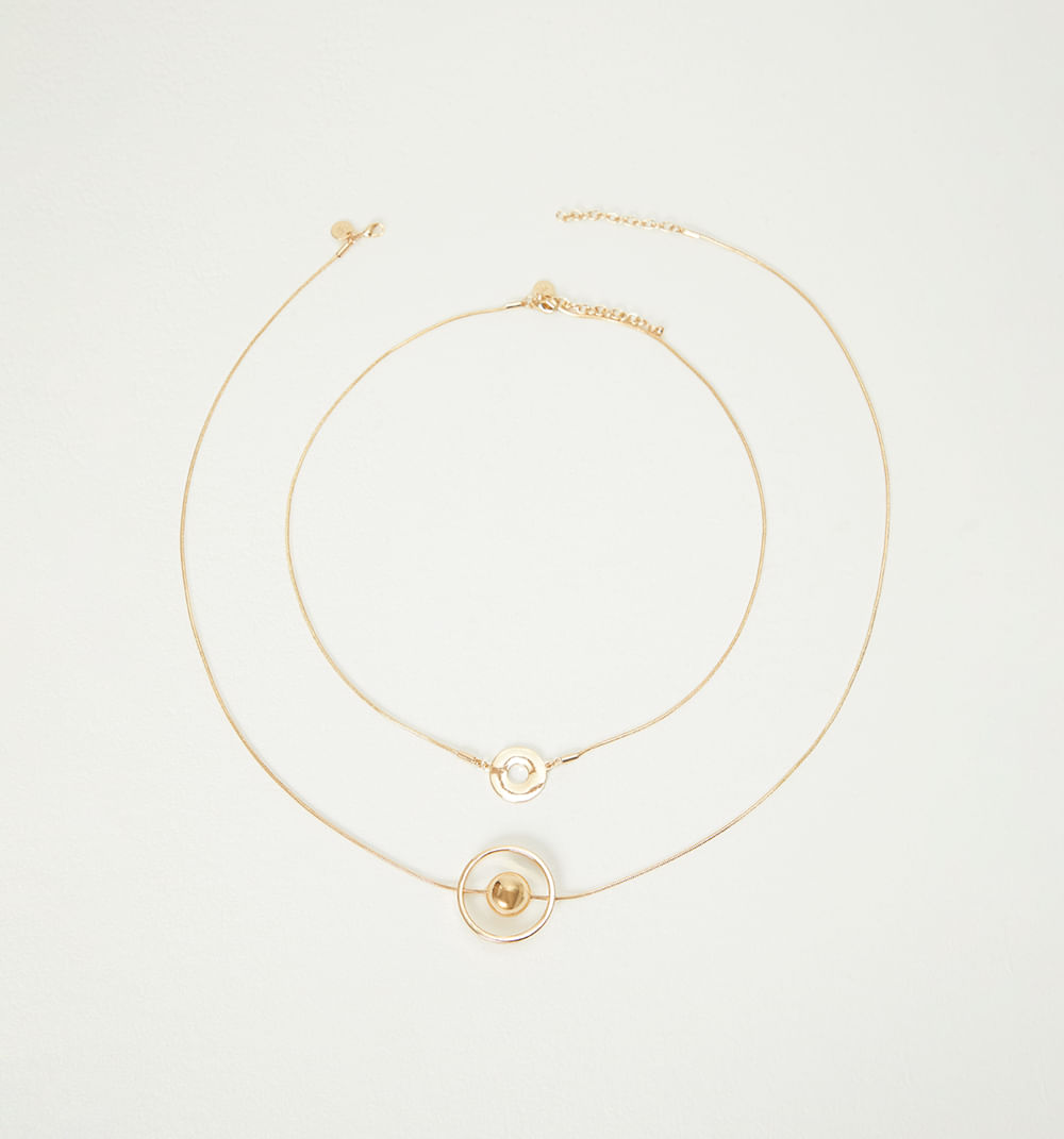 Collar cadena serpiente dijes set x2