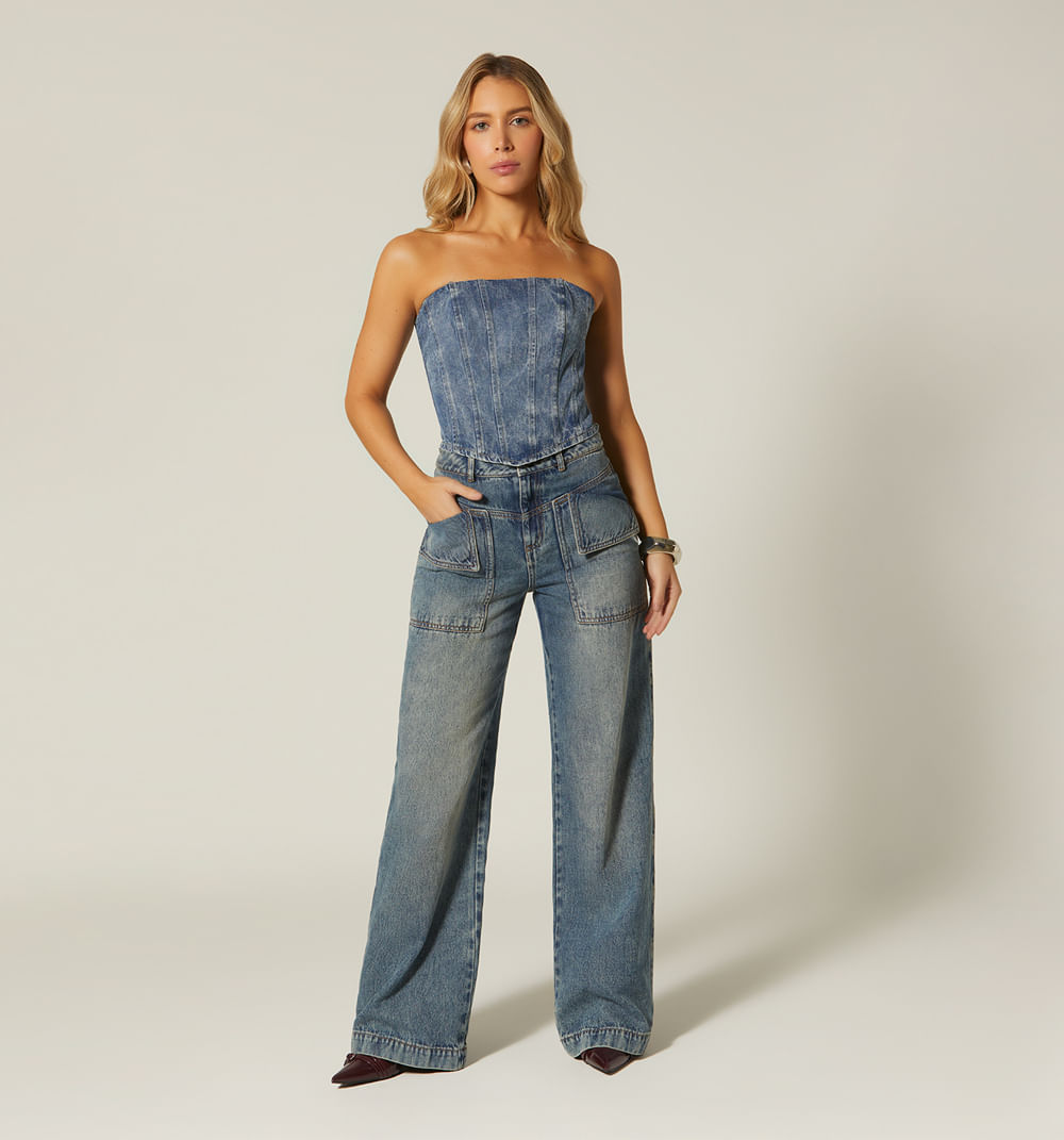 Blusa estraple  tipo corset