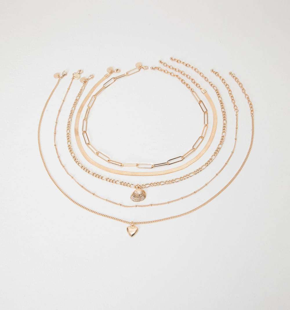 Collar cadenas set x5