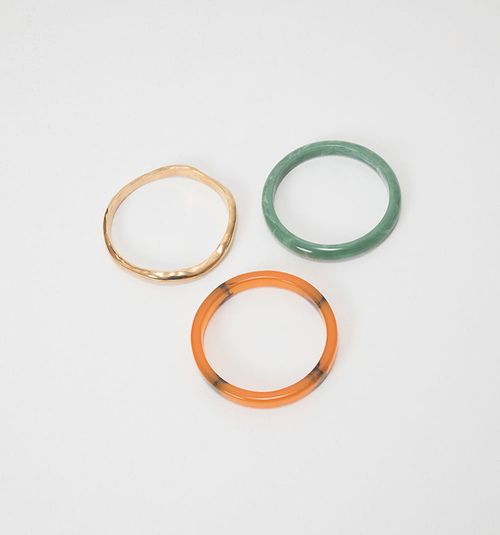 Pulsera resina y metal set x3
