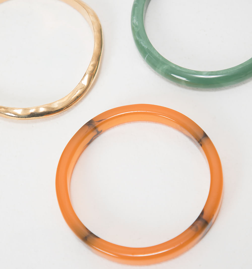 Pulsera resina y metal set x3