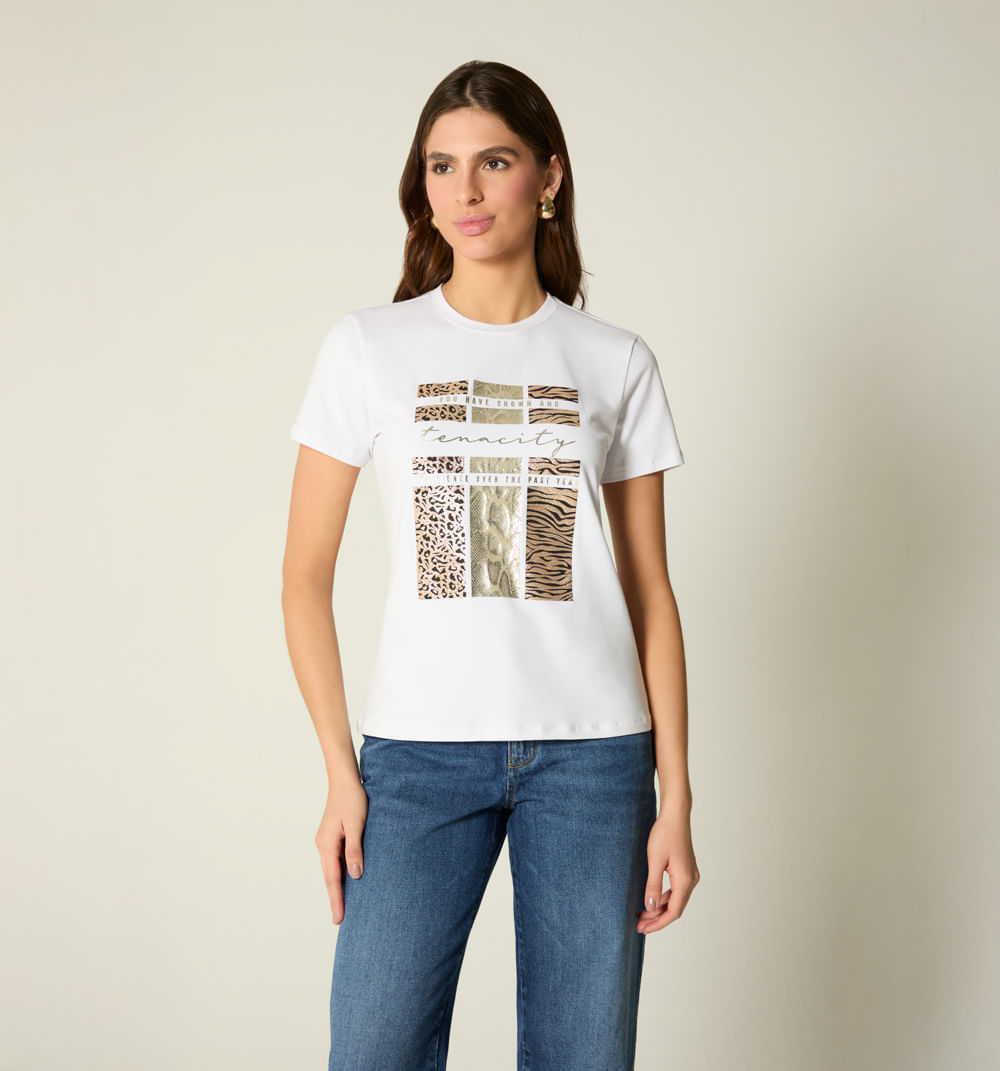 Camiseta estampado animal print