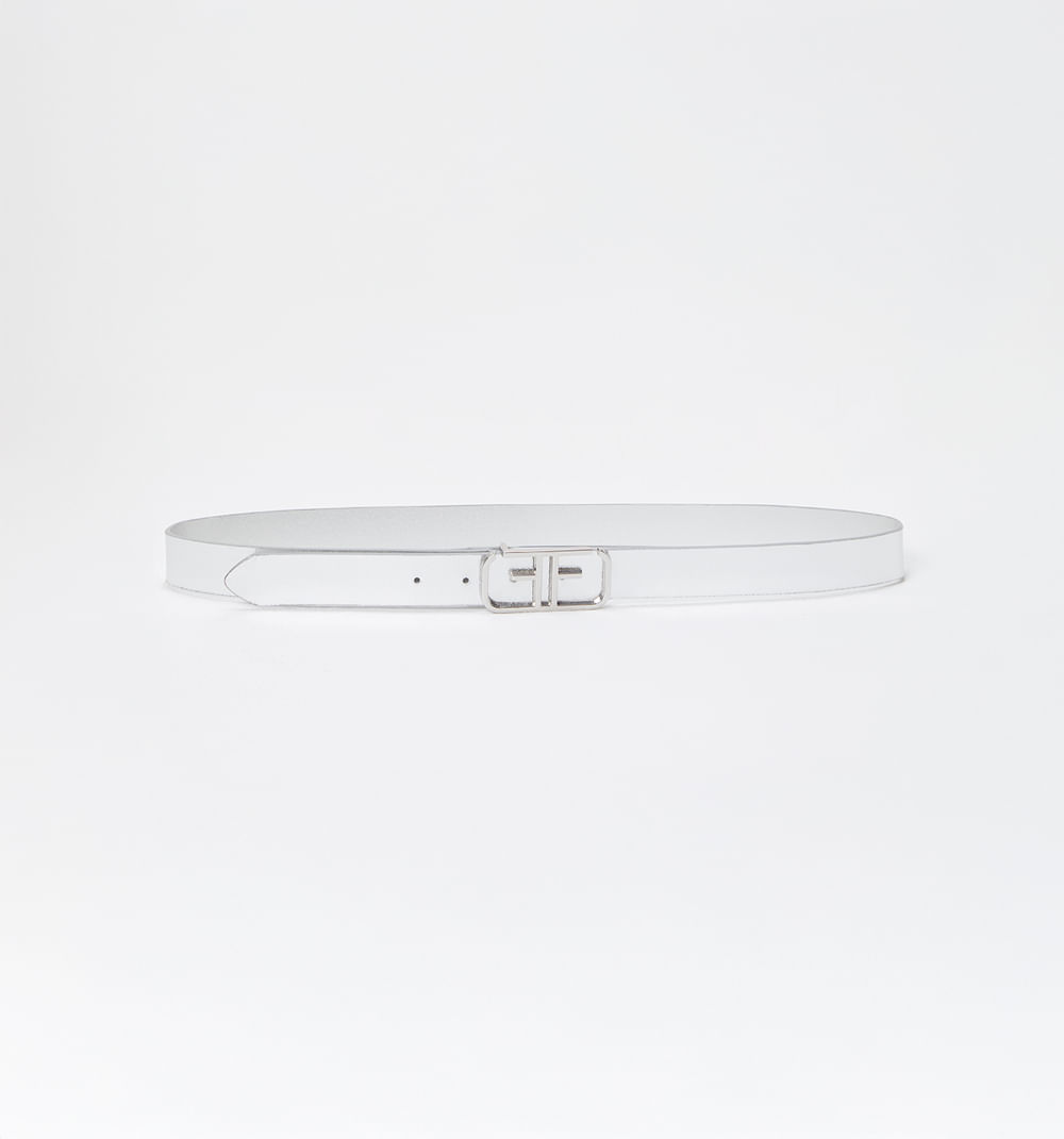 Correa hebilla monograma metalizada