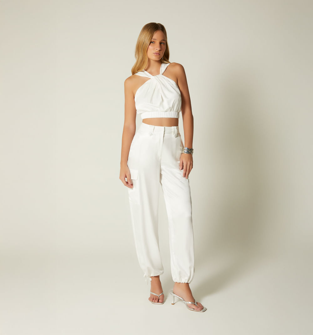 Pantalon tiro alto tipo jogger