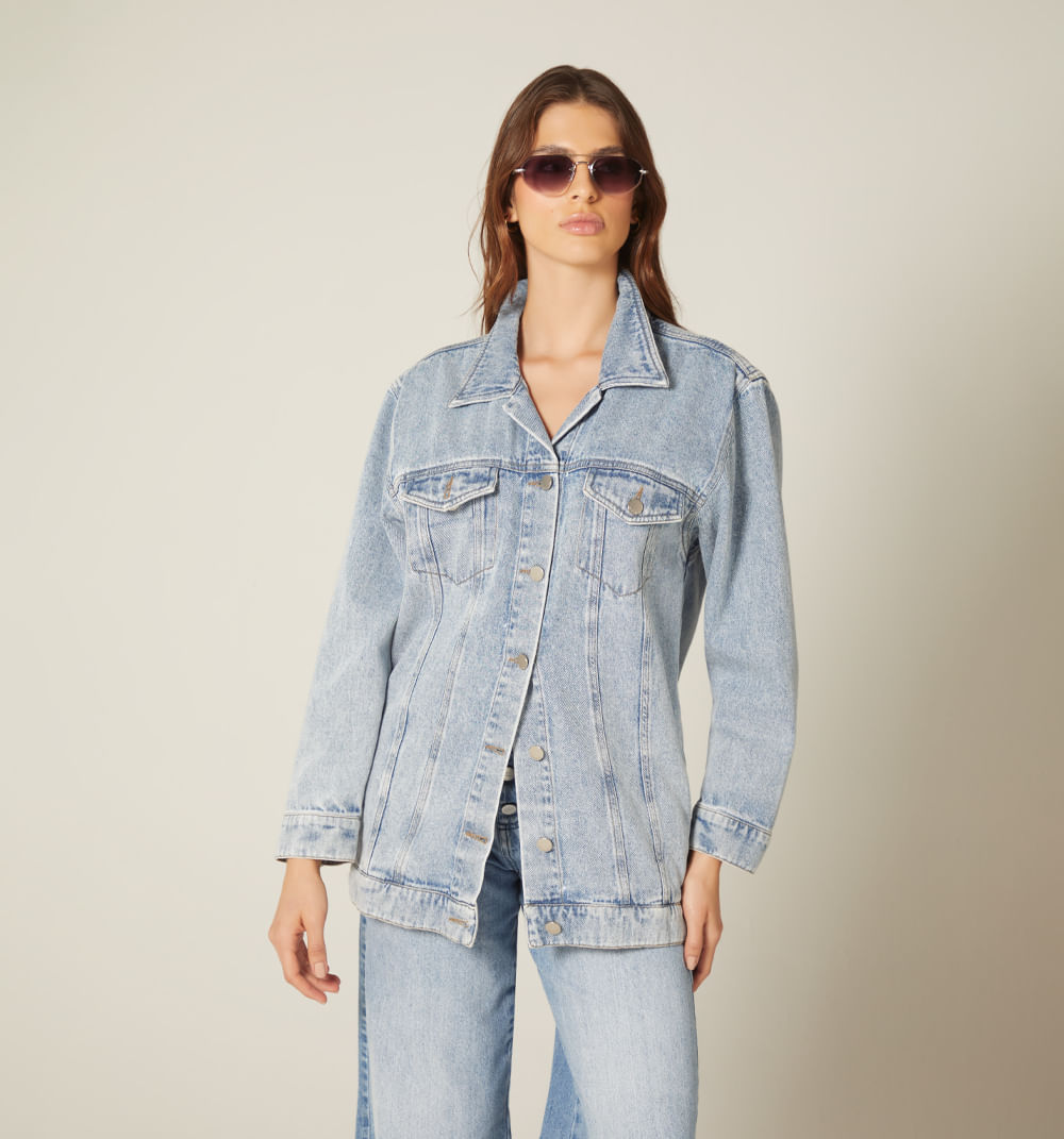 Chaqueta over size larga para mujer
