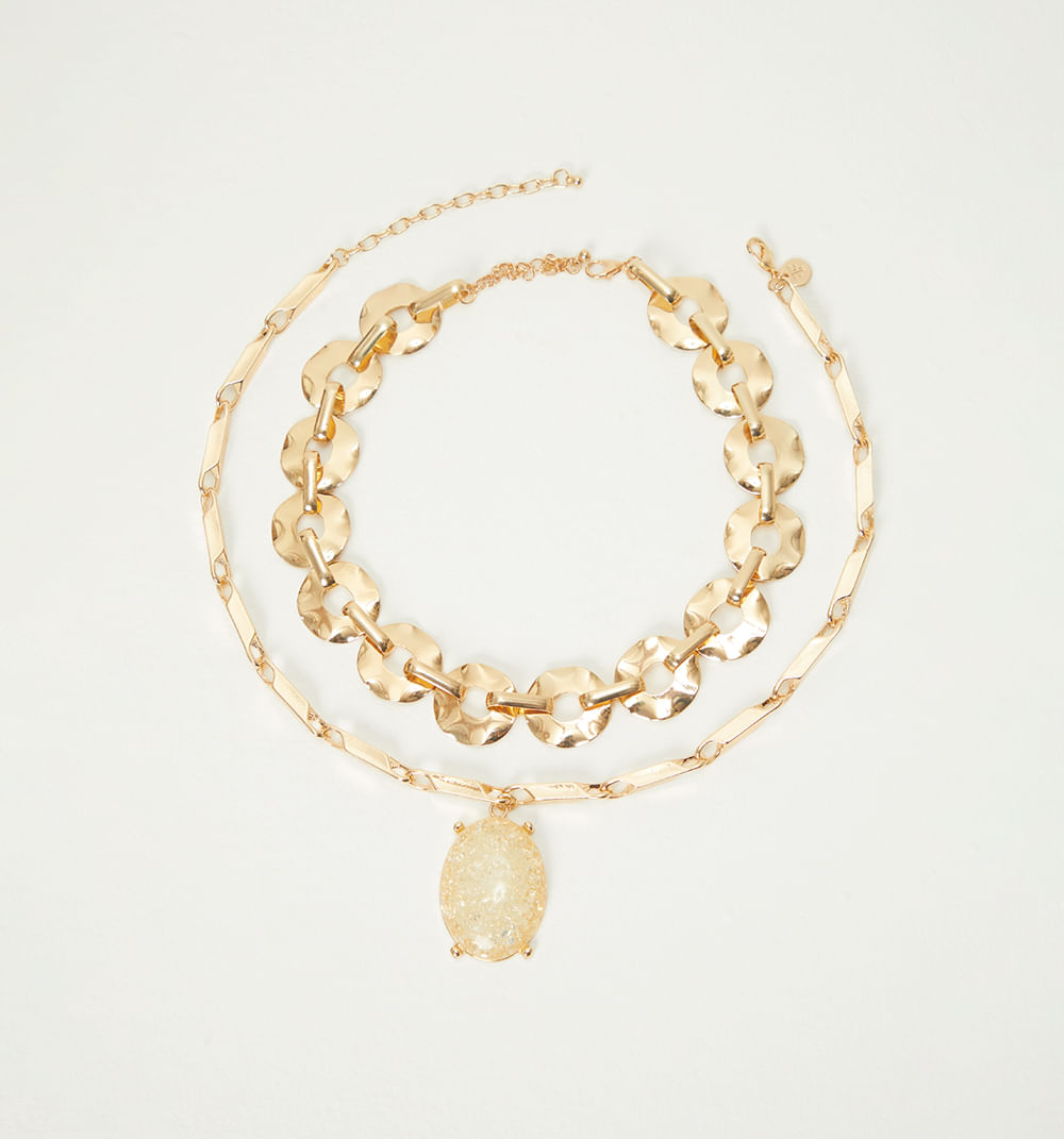 Collar cadena maxi dije set x2