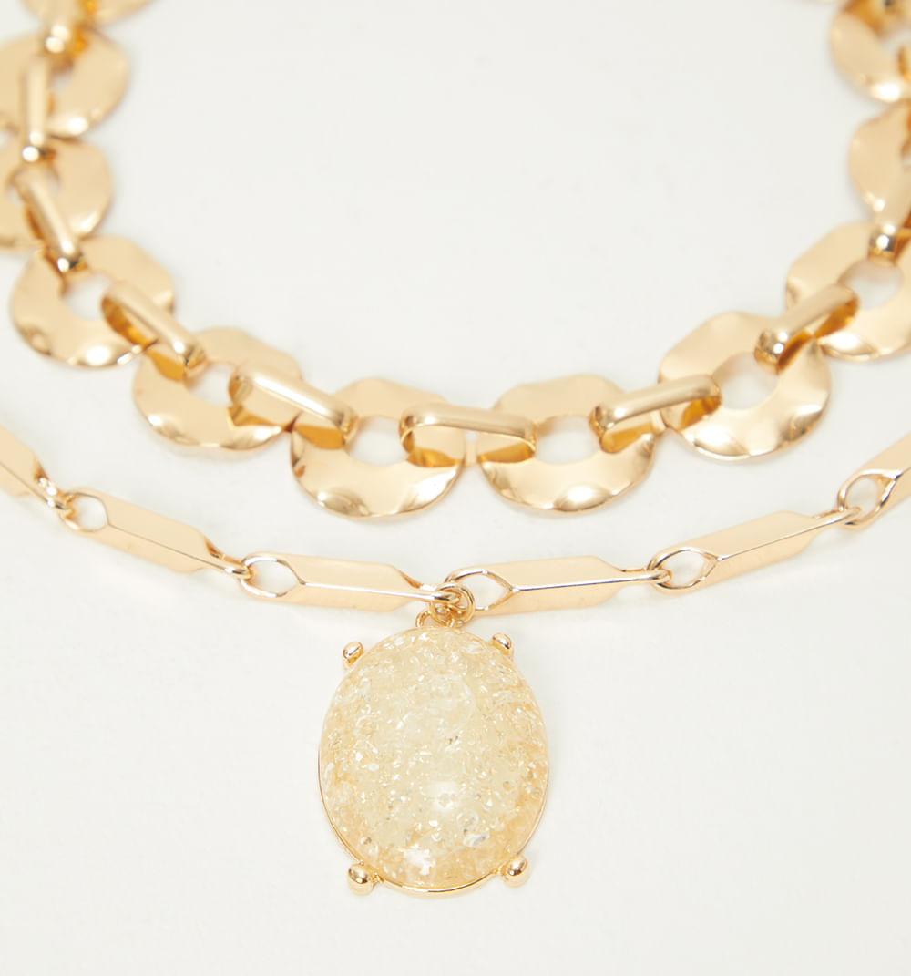 Collar cadena maxi dije set x2