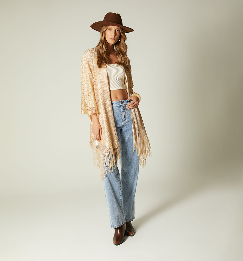 Poncho metalizado desagujado