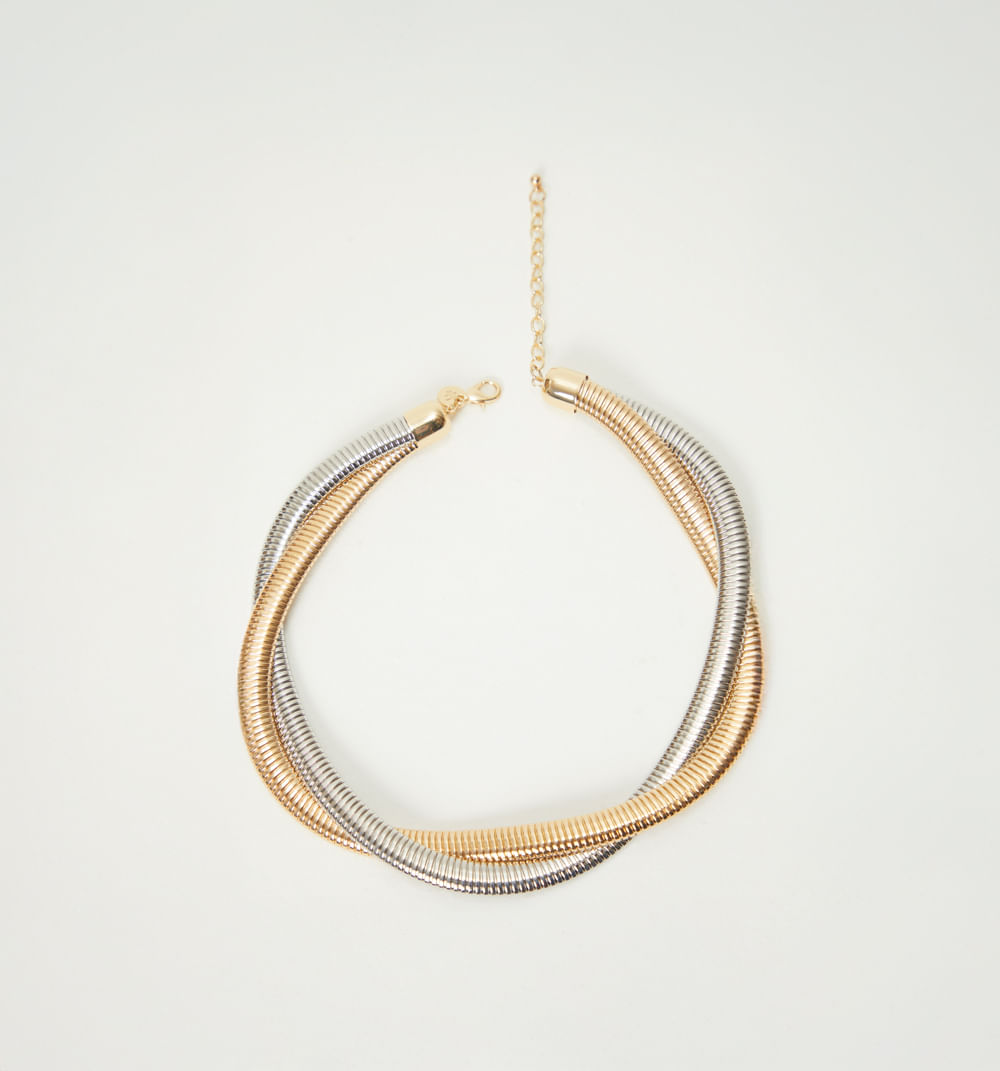 Collar cadena serpiente bicolor
