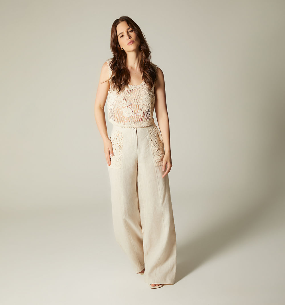 Palazo tiro alto con bolsillos