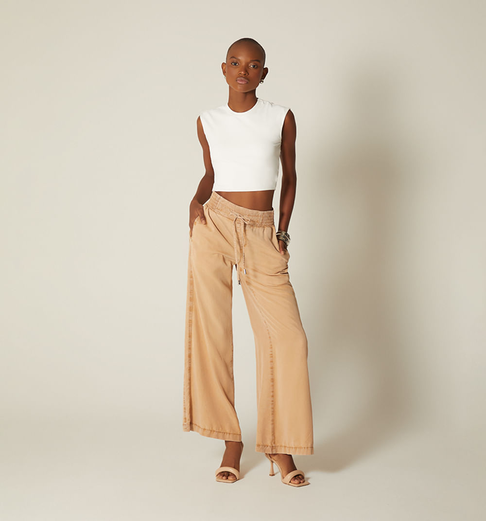 Blusa crop espalda entorchada
