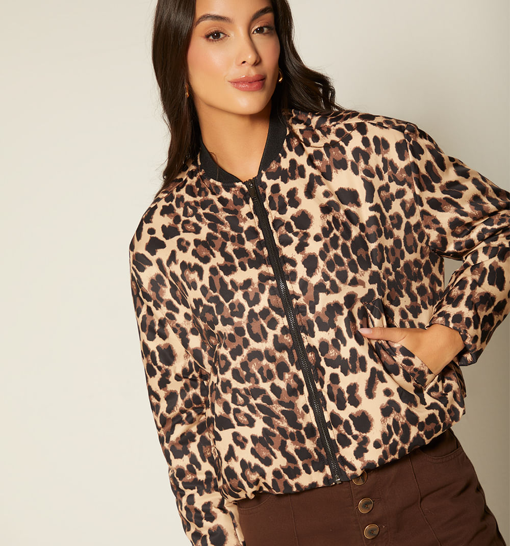 Chaqueta manga larga animal print