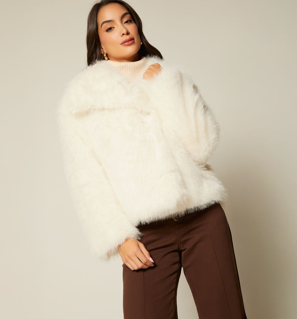 Chaqueta afelpada con cuello
