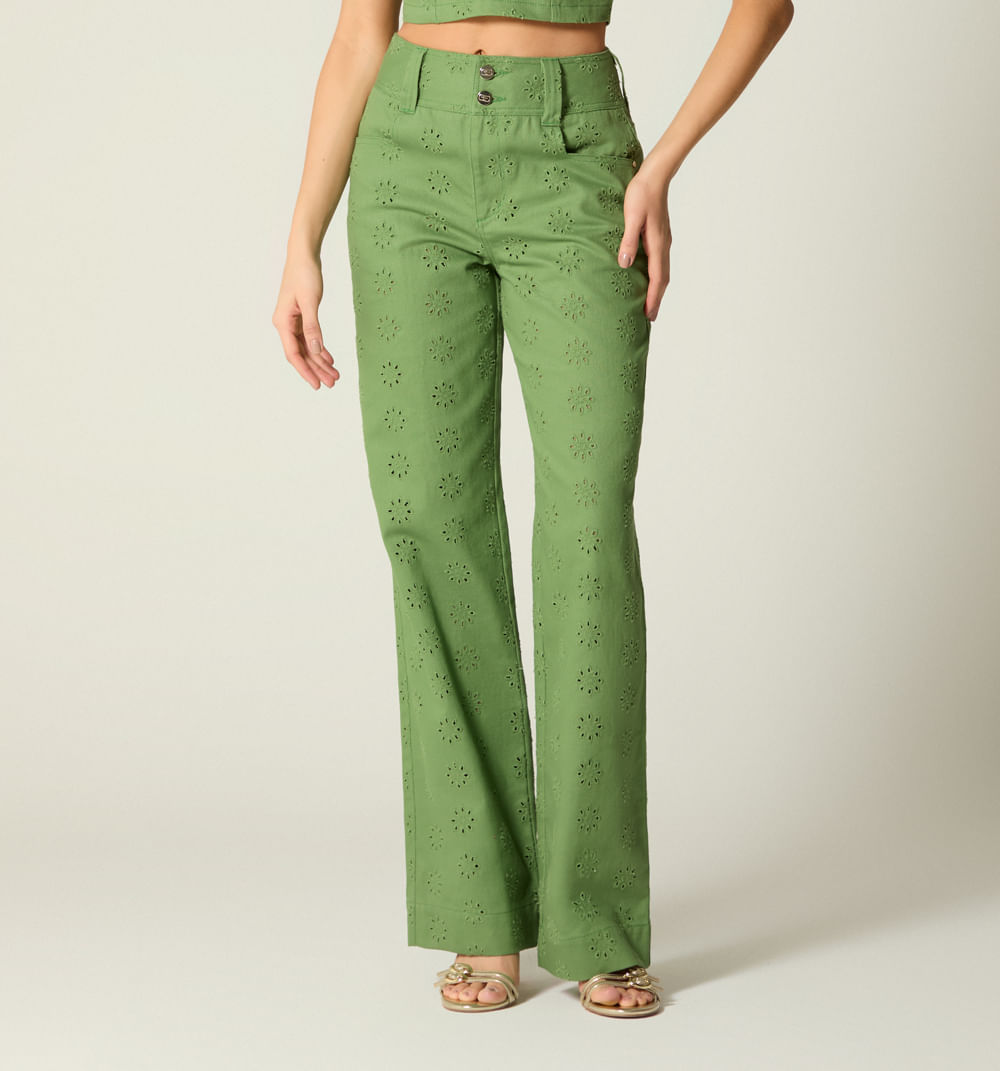 Jean bota recta tiro alto pasador ancho