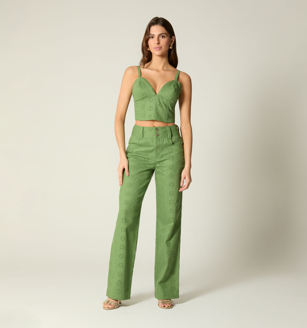 Blusa crop tiras en hoja rota color