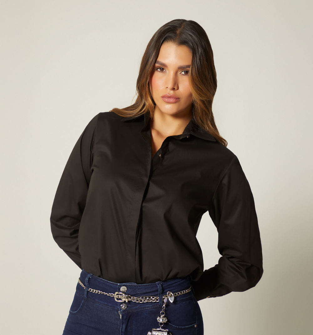 Blusa camisera manga larga