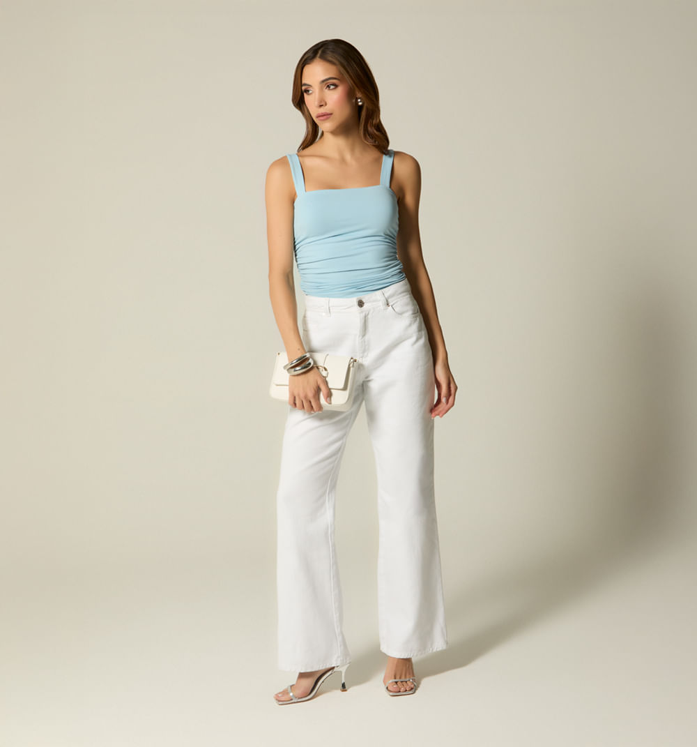 Blusa escote cuadrado tiras