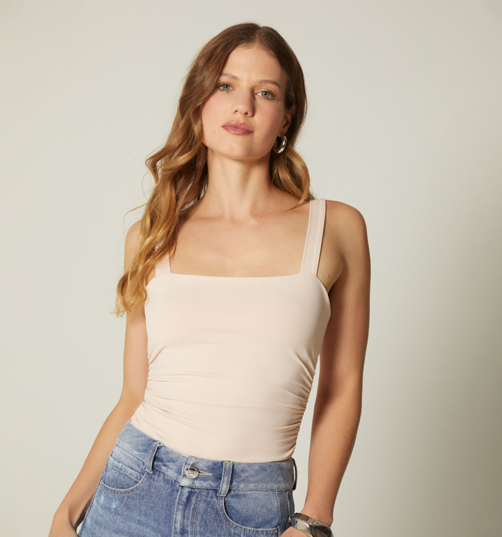 Blusa escote cuadrado tiras