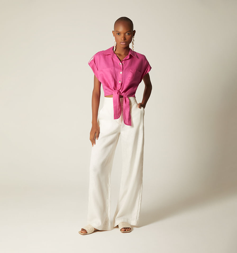 Blusa manga sisa de anudar