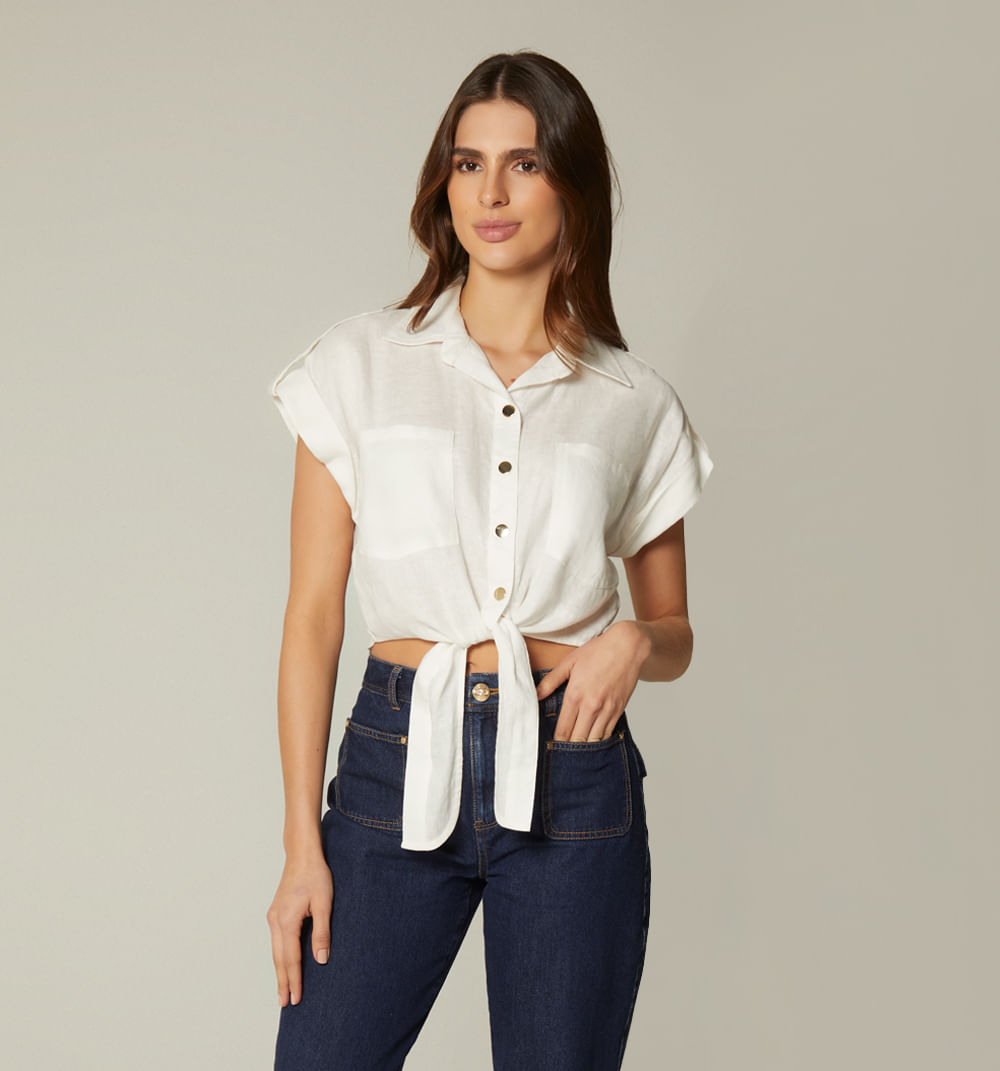 Blusa manga sisa de anudar