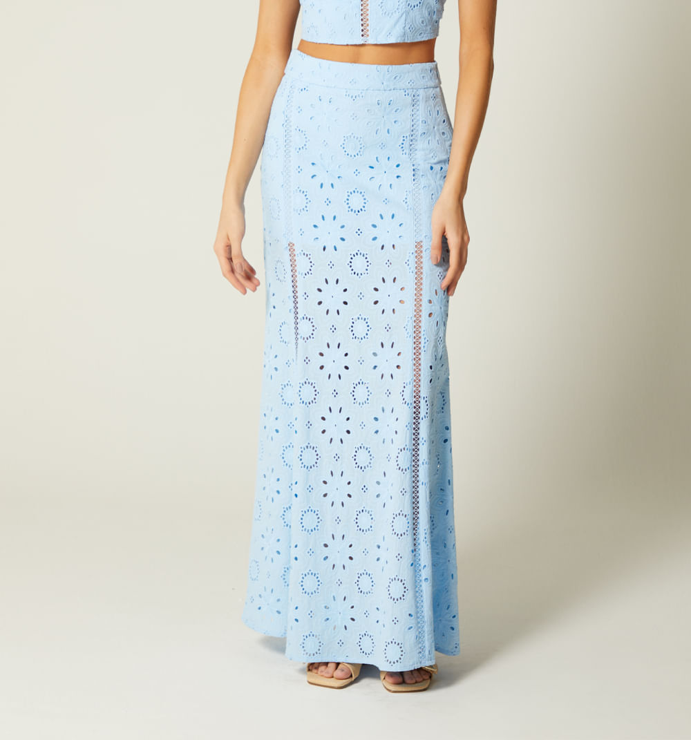 Falda larga encaje en cortes