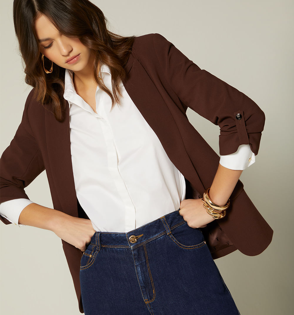 Blazer manga 3/4 con charretera