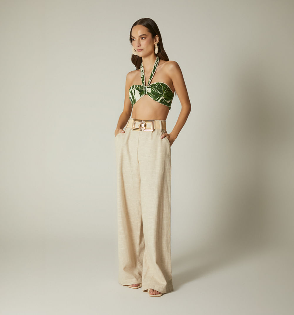 Blusa crop copas tira al cuello