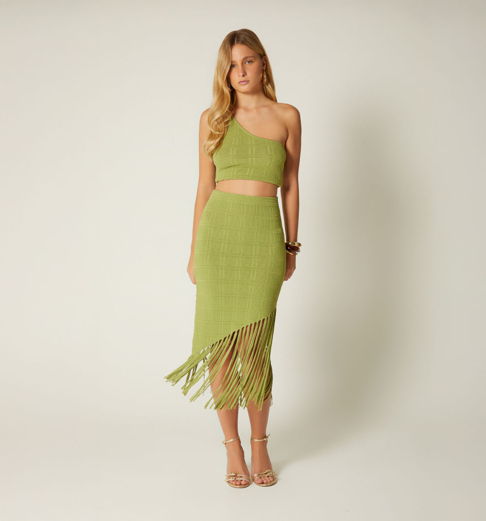 Blusa tejida para mujer un solo hombro