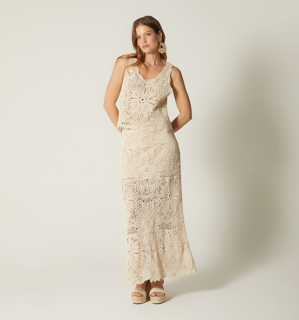 Falda larga en crochet