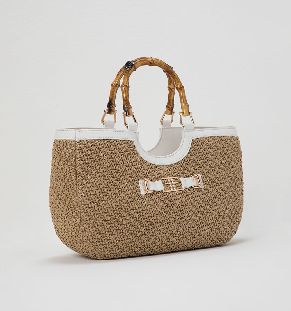 Bolso de mano con textura tejida