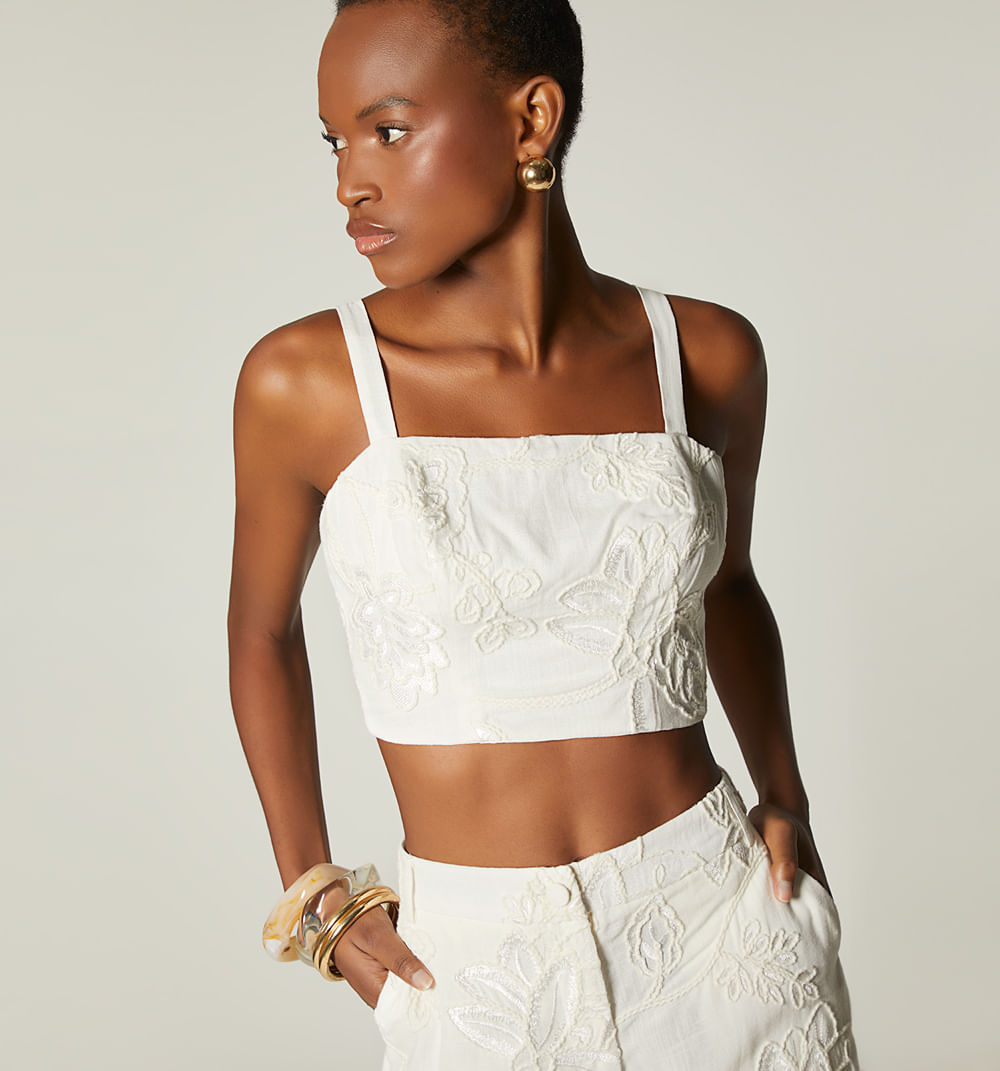 Blusa tiras con botones en espalda