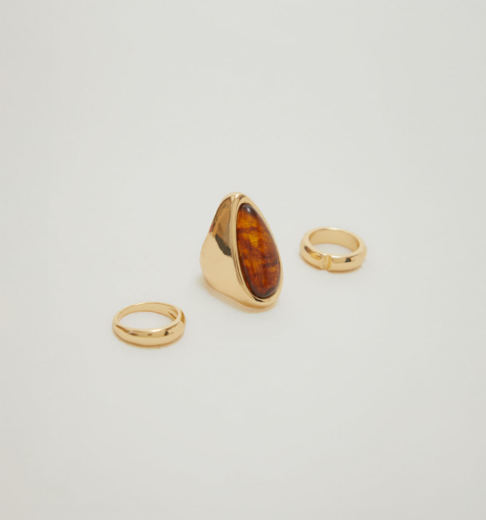 Anillos resina y argollas set x3