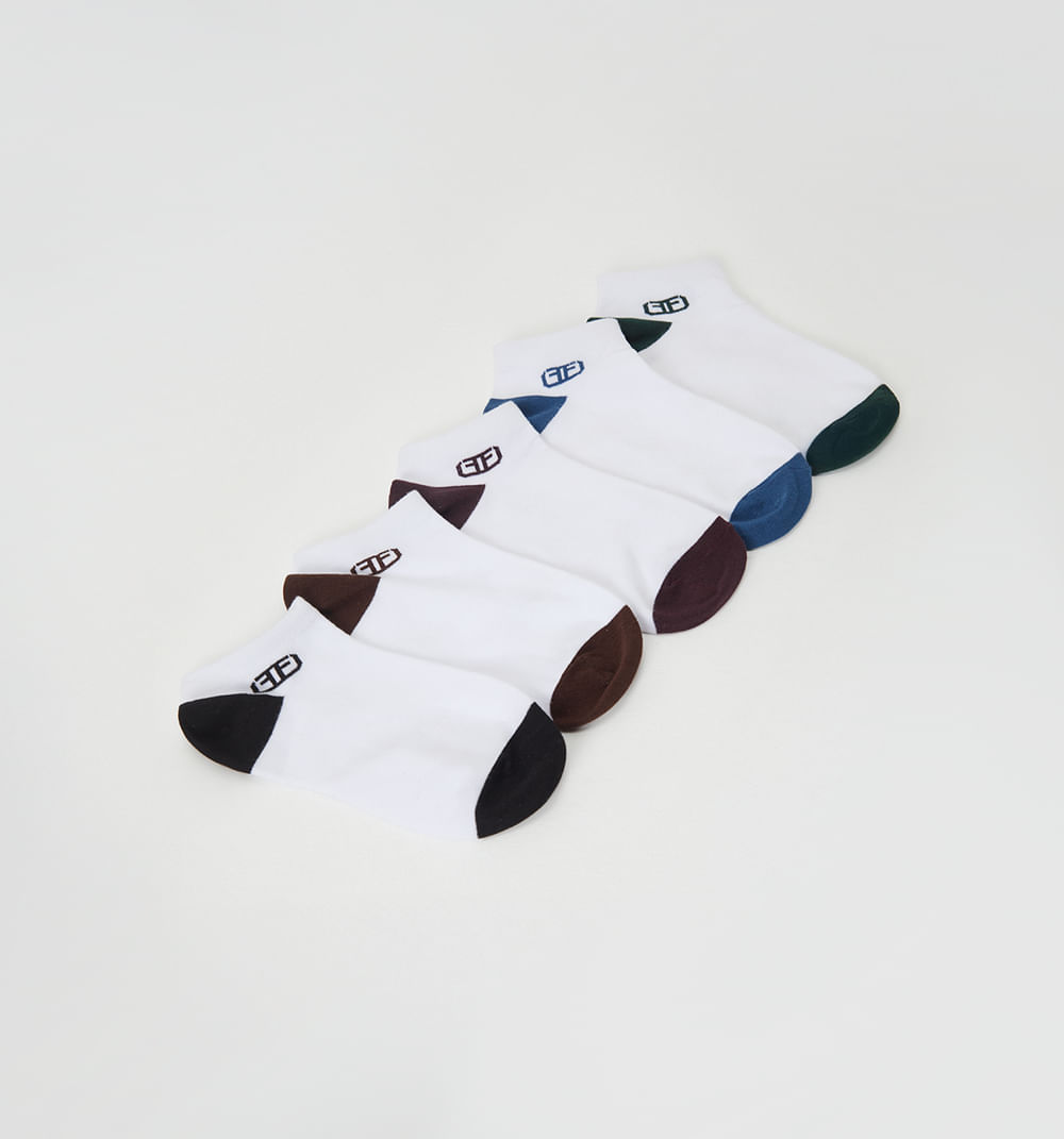 Medias puntera y talon color set x5
