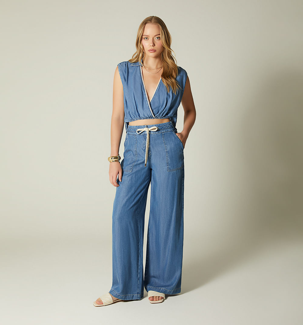 Jean palazo con elastico