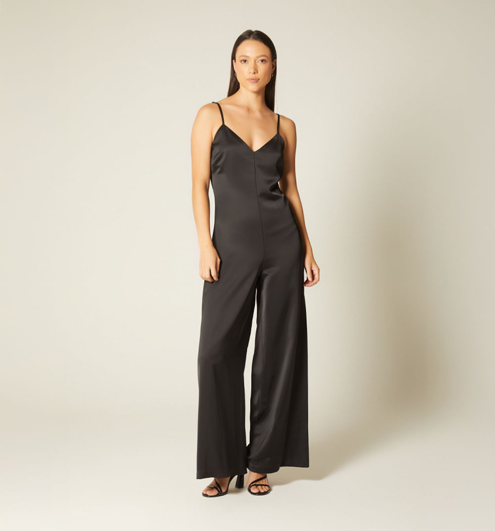 Enterizo largo palazo escote en v