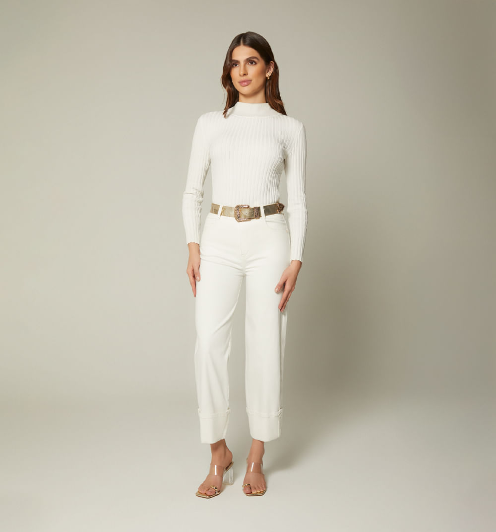 Jean skinny tiro alto guardapolvo correa