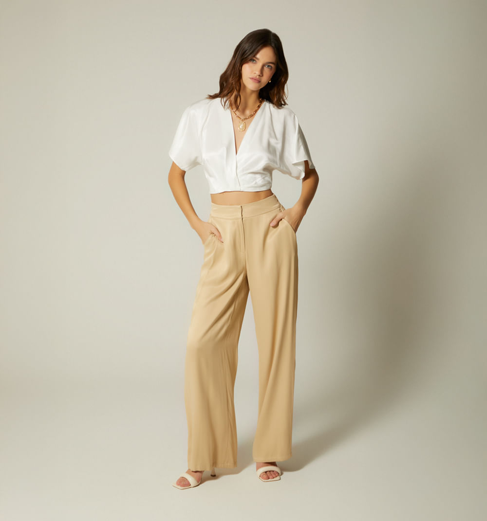 Blusa crop manga corta