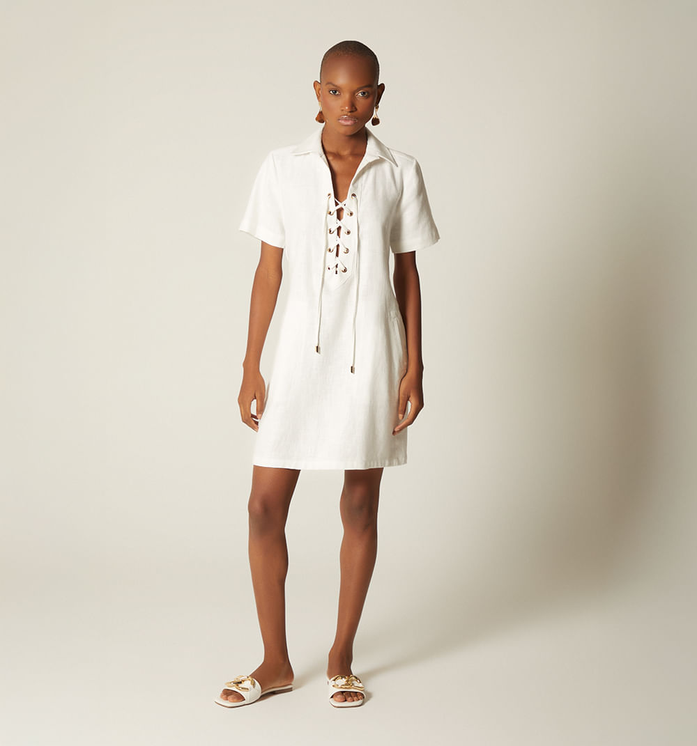 Vestido corto manga corta