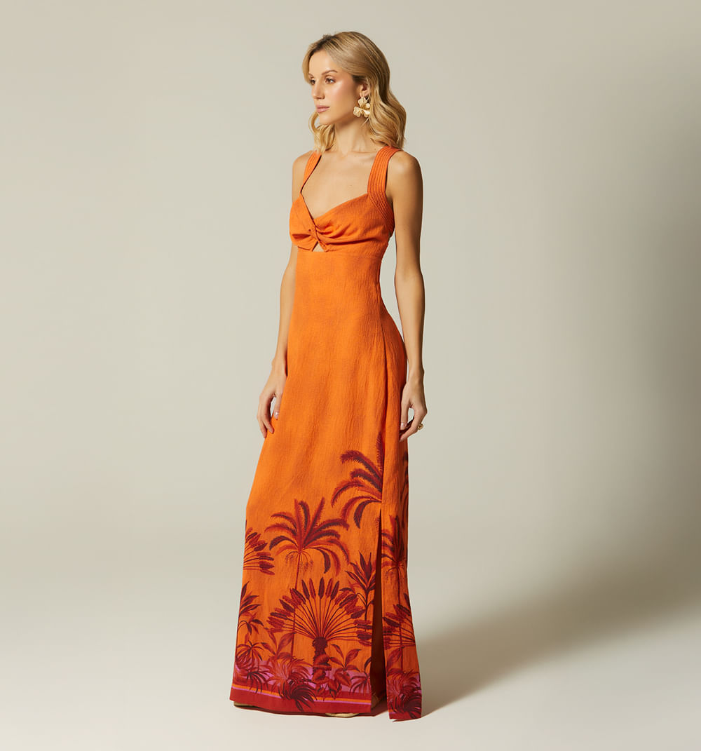 Vestido largo de tiras